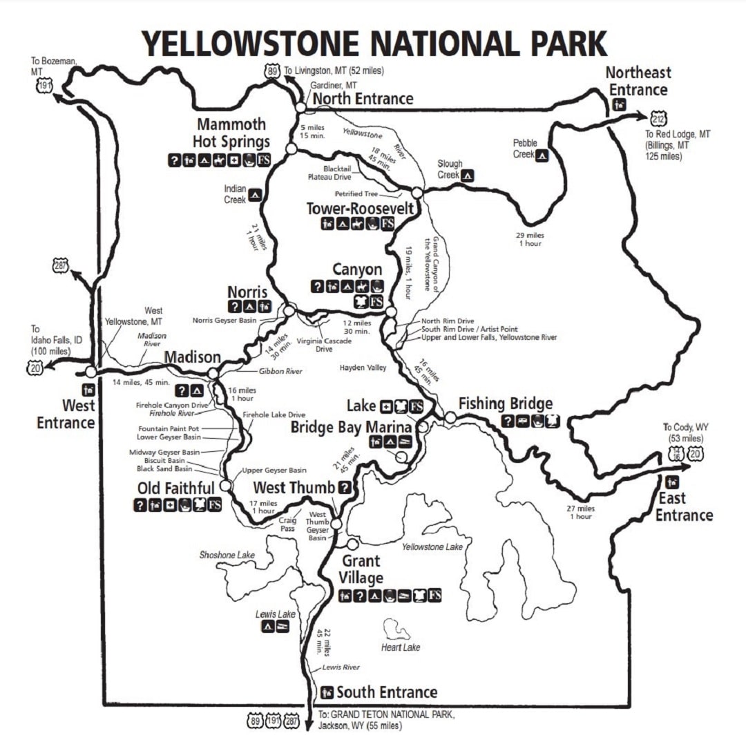 Map To Plan Your Day Trip Through Yellowstone