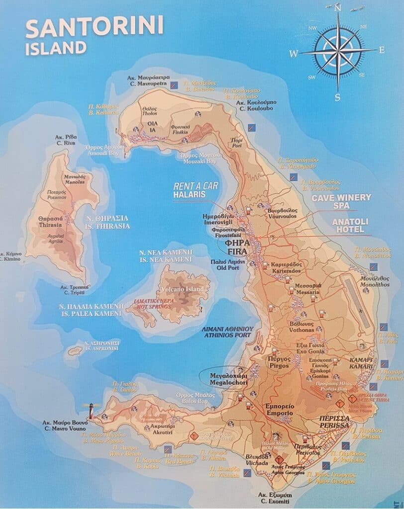 Map of Santorini