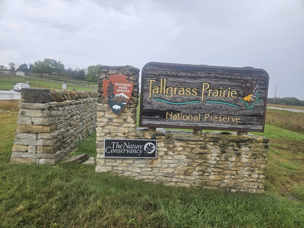 tallgrass prairie reserve sign